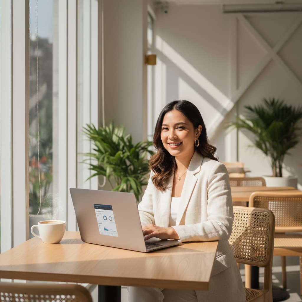 A home office, a café, a co-working desk